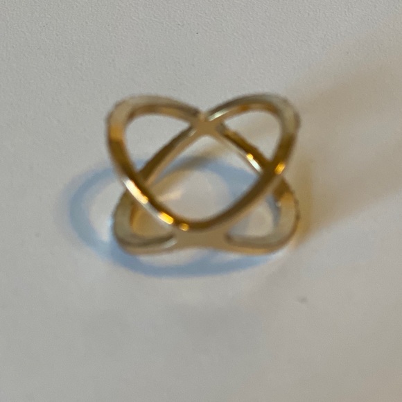 Covet Gold Plated Criss Cross Ring Size 8 - Picture 7 of 14